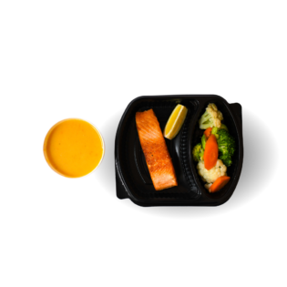Salmon Fillet with Vegetables + Fish Soup